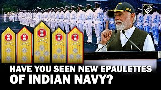 Indian Navy unveils the new Design of Admirals' Epaulettes announced by PM Modi on Navy Day 2023