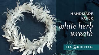 DIY Frosted Paper White Herb Wreath