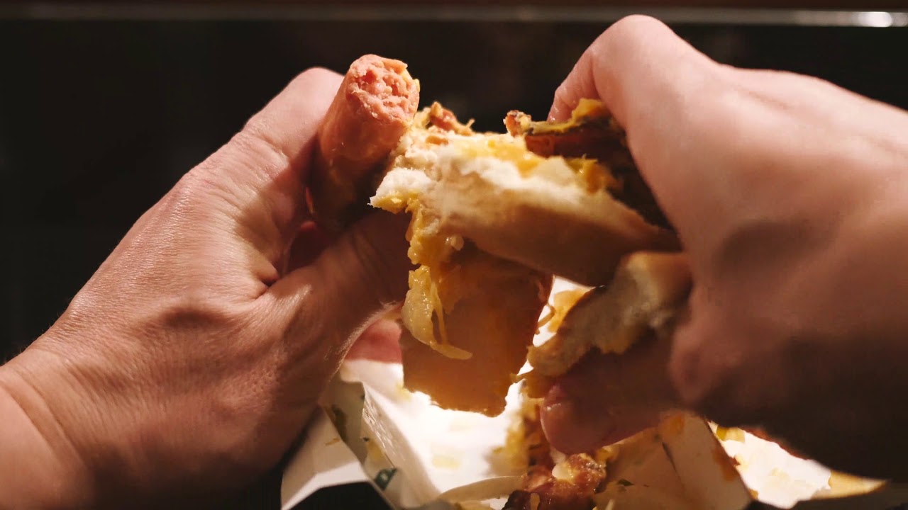 Nathan's Famous Bacon Chili Cheese Dog Review YouTube