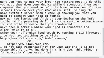 How to jailbreak your iPod Touch 3G running 3.1.3 firmware