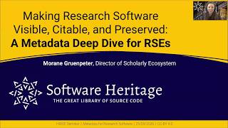 52nd HiRSE-Seminar: "Making Research Software Visible, Citable, and Preserved" by Morane Gruenpeter