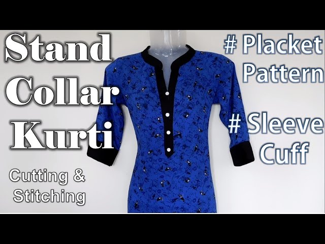 How to Make Stand Collar for Lining Kurti /Easy Collar Neck Design - YouTube