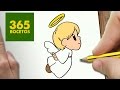 COMO DIBUJAR UN ANGEL PARA NAVIDAD PASO A PASO Dibujos kawaii navideños How to draw a angel