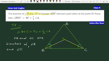 The bisector of ∠B and∠ C of triangle ABC intersect each other at point O. Prove that ∠BOC=90°+1/2∠A