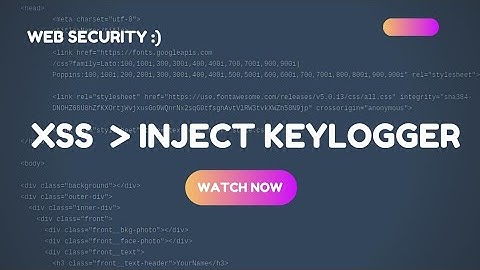 XSS - Inject a Keylogger into Victim