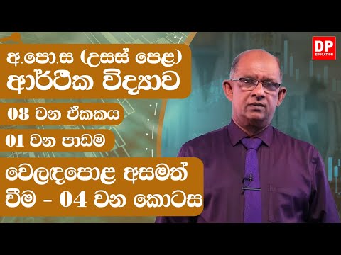 08 වන ඒකකය | 01 වන පාඩම -  වෙලඳපොළ අසමත් වීම  -  04 වන කොටස | AL Econ Unit 08 Lesson 01