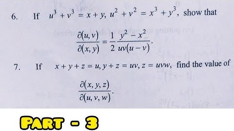 || Jacobians|| Differential calculus|| Bsc semester 1||