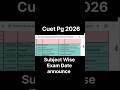cuet pg 2026 subject wise exam date announce | cuet pg exam datesheet 2026