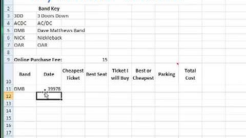 Pre Lab Excel Tutorial