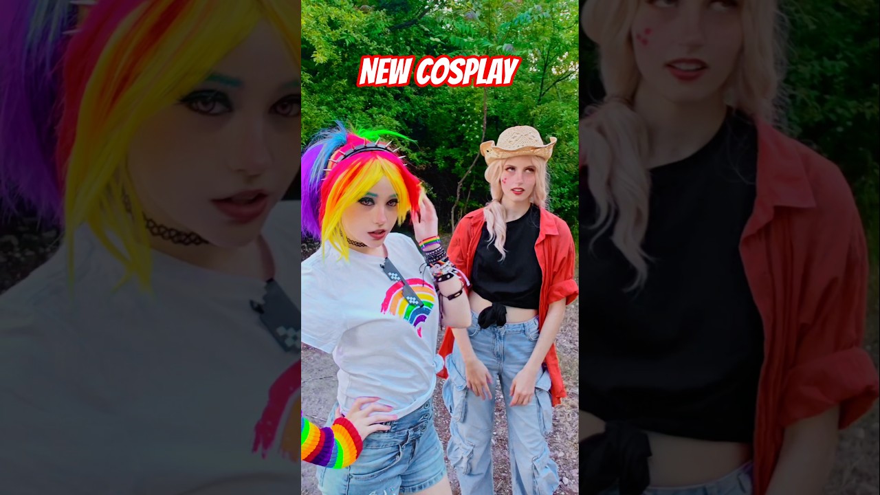 New cosplay ✨ Rainbow Dash and Applejack are here! @shinigamisara #cosplay #shorts #mlp