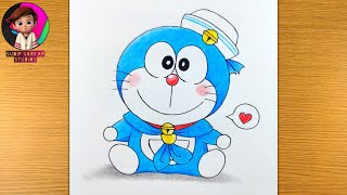 How to Draw Little Baby Doraemon step by step  Easy Drawing for Children  Anime Characters