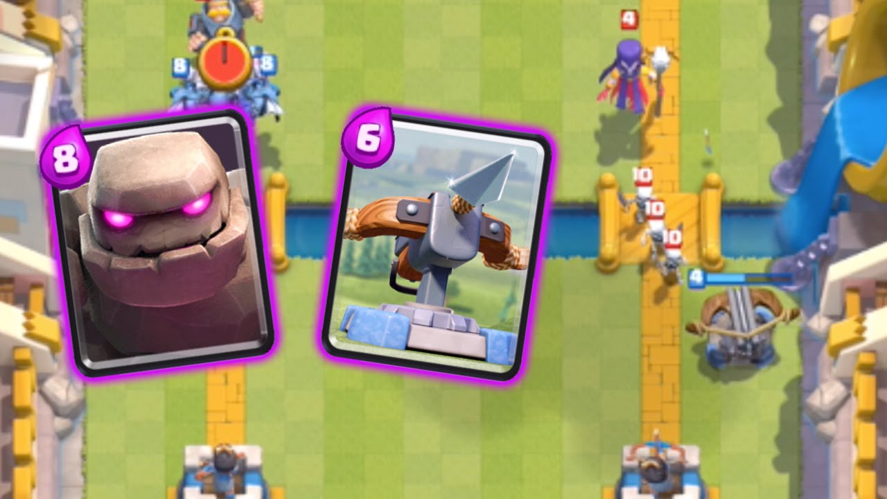 Clash Royale Attack Strategy Golem Xbow Combo Youtube