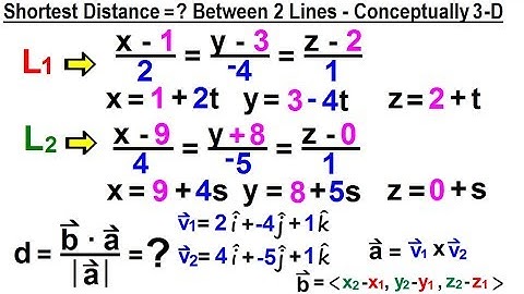Calculus 3: Ch 2.1 Lines and Vectors in 3-D (18 of 20) Shortest Distance Between 2 Lines in 3-D