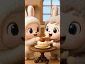Labubus feed each other🍰 #ai #cute #funny #labubu