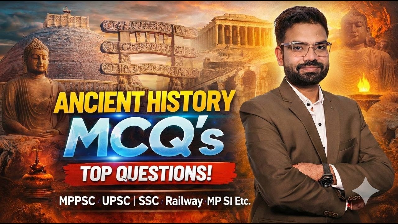 history mcq | Ancient Indian History Important MCQs | SSC CGL, MP SI, Railway, UPSC |  Vishal Sengar