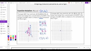 Graphing Dilations at the Origin