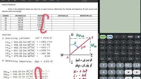 Determining Latitude and Departure (Sample Problem)