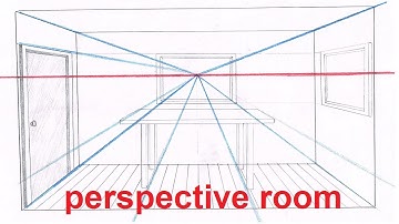 Linear Perspective Drawing Lesson 5/6 - Drawing a Room In Perspective Tutorial - 1 Point Perspective