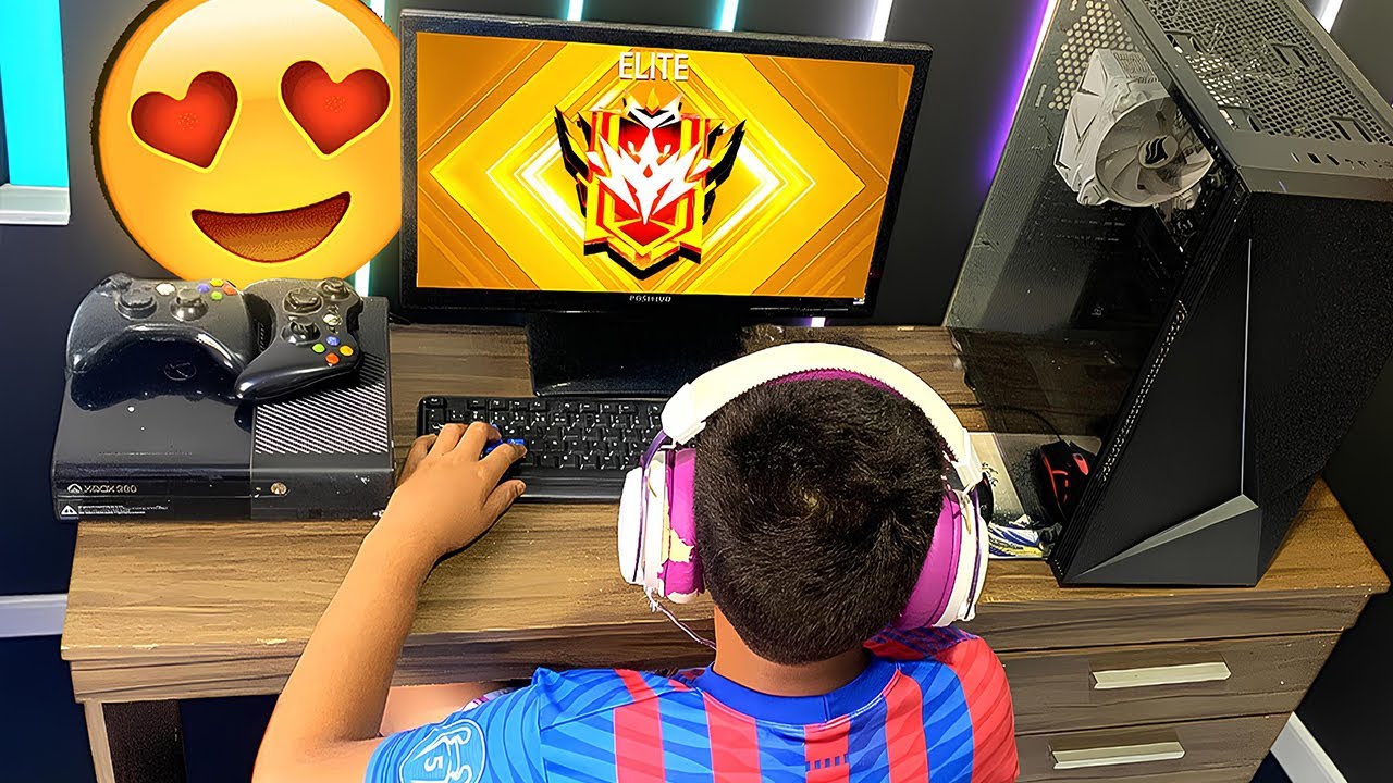 MEU IRMÃOZINHO PEGOU ELITE DESAFIANTE NO PC GAMER DE R$1000 PELA PRIMEIRA VEZ! 😍