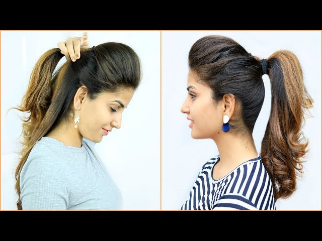 new trick for volumized ponytail with puff || prom hairstyles || cute  hairstyles || hair style girl - YouTube