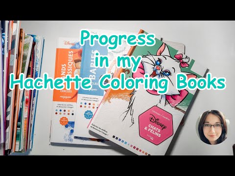 Progress in my French Coloring Books | Hachette Heroes | WIPs and Finished Pages