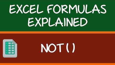 NOT Formula in Excel