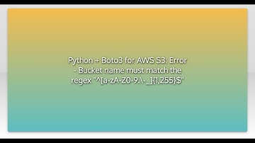 Python + Boto3 for AWS S3: Error - Bucket name must match the regex "^[a-zA-Z0-9.\-_]{1,255}$"