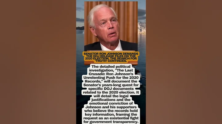 Sen. Ron Johnson DEMANDS DOJ Release 2020 Election Files! 📄 #electionintegrity