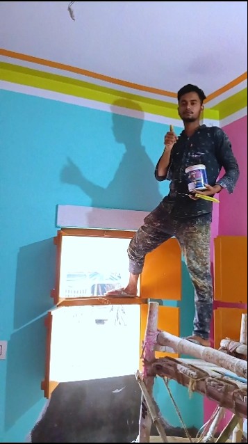 Room colour combination painting.. house colour paint #shorts #painting #workout