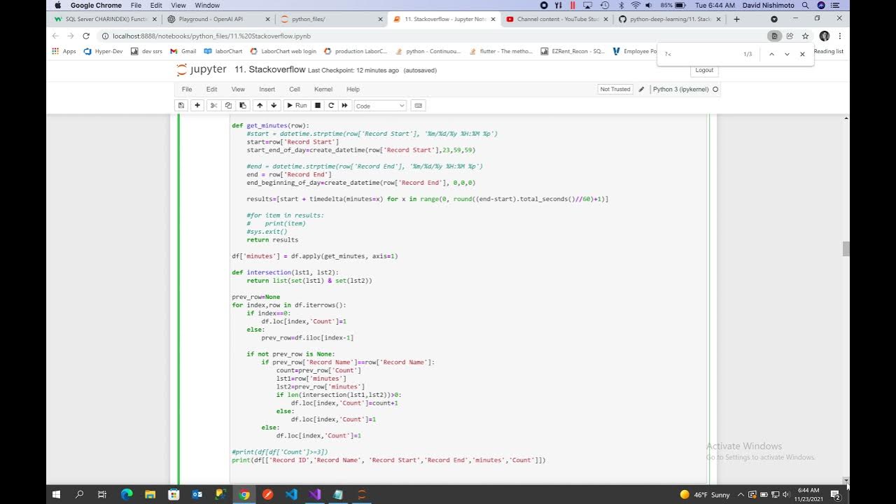 python - how to determine overlapping periods of time - YouTube