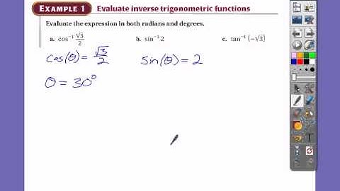 ALG2 CH13.4 Part 1 (Inverse Trig Functions)