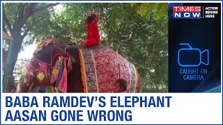 Yoga guru Ramdev Baba falls off an elephant while performing yoga | CAUGHT ON CAMERA Profile