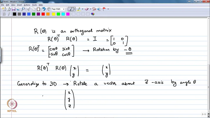 Lecture 8: Rotational Matrices, Eigenvalues and Eigenvectors