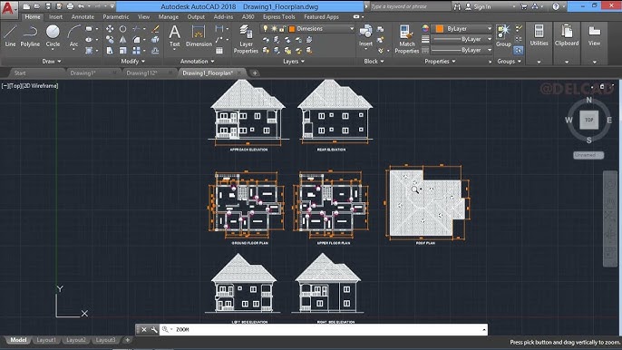 How to draw a line at an 45 degree angle in Autocad - YouTube