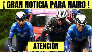 Nairo Quintana RECIBE TREMENDA NOTICIA TRAS EL GIRO DE ITALIA