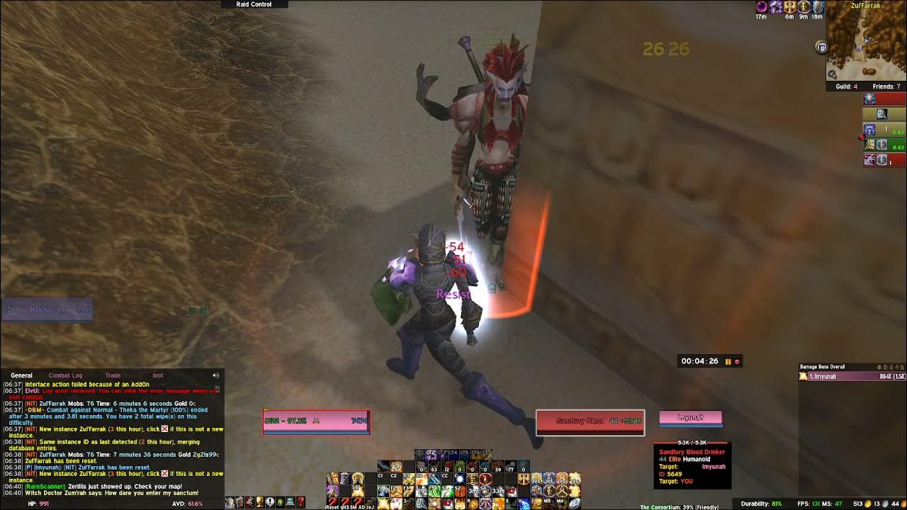 WoW TBC Holy Paladin Zul'Farrak Graveyard 1 pull AFK method YouTube