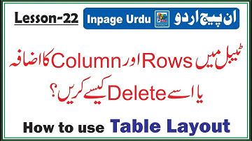 how to use table layout in inpage lesson 22 in urdu hindi
