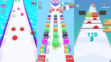 Numbers Ball Blend Challenge vs Jelly Run 2048 vs Number Dash 3 in one Gameplay Run & Merge