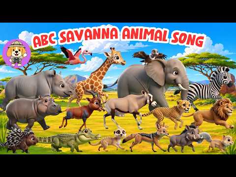 ABC Savanna Animal Sounds Song 🐶🦁🐘 | Learn ABCs with Savanna Animals | Little Puppy Learn
