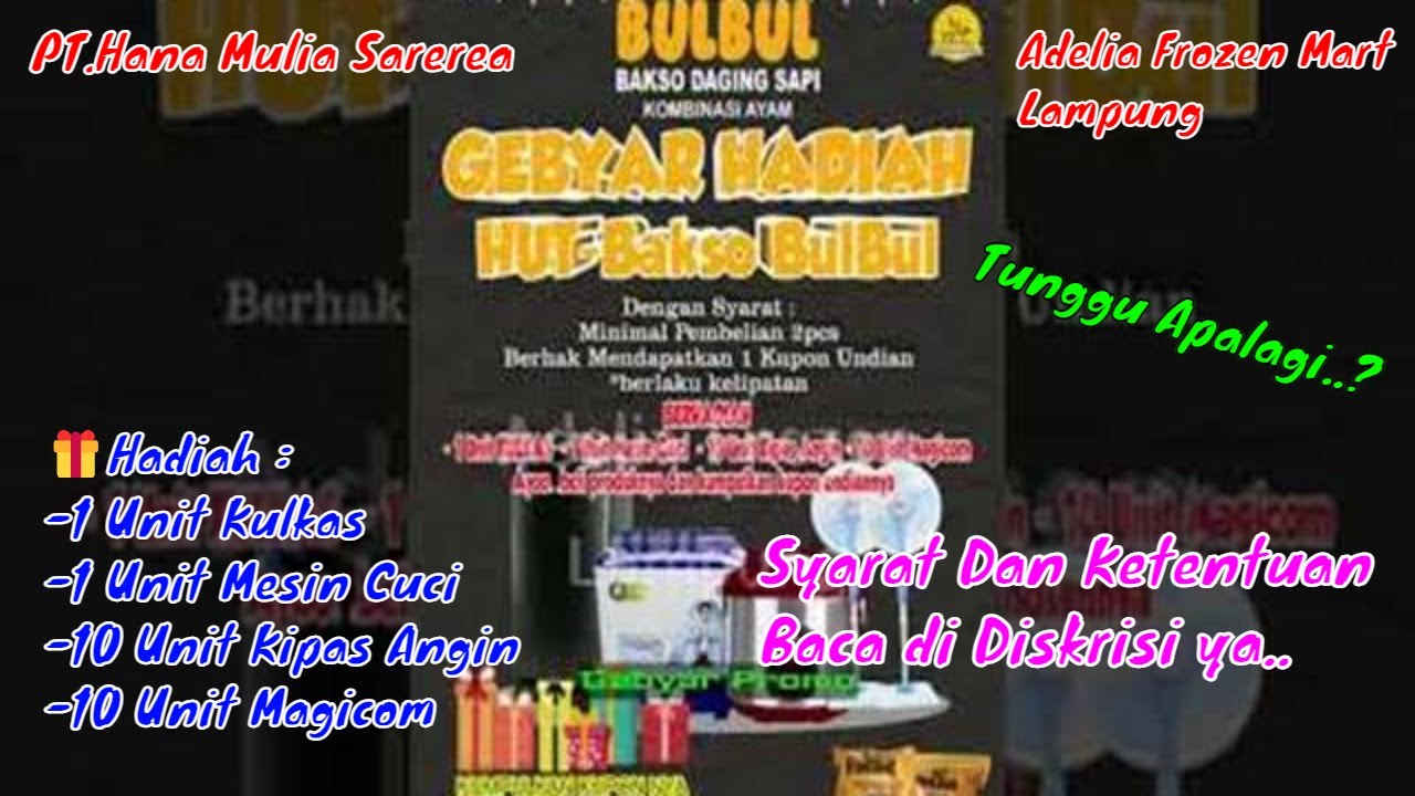 1 TAHUN PT.HANA MULIA SAREREA - ADELIA FROZEN MART LAMPUNG BERBAGI BINGKISAN 