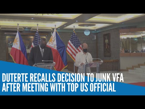 Duterte recalls decision to junk VFA after meeting with top US official