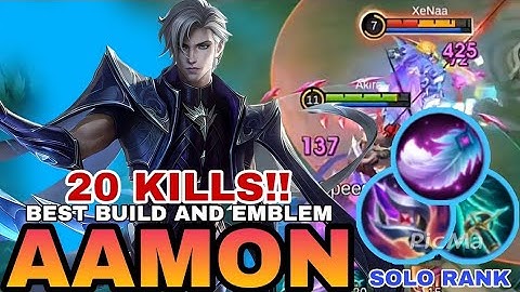AAMON BEST BUILD AND EMBLEM | SOLO RANK AAMON GAMEPLAY | MOBILE LEGENDS