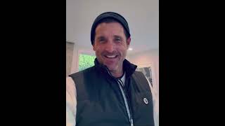 Patrick Dempsey giving a shoutout to a fan in 2022.