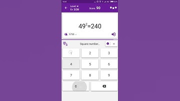 Math Tricks - Training mode - square numbers between 40 and 49 - level 004 (Number Keyboard)