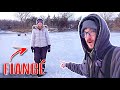 First Ice Fishing With GIANT LIVE BAIT On TIP-UPS!!! (She Caught Her PB)