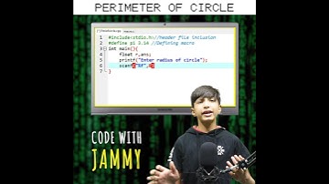 Coding For Beginners | C Language - Circumference Of Circle | Code With Jammy #shorts