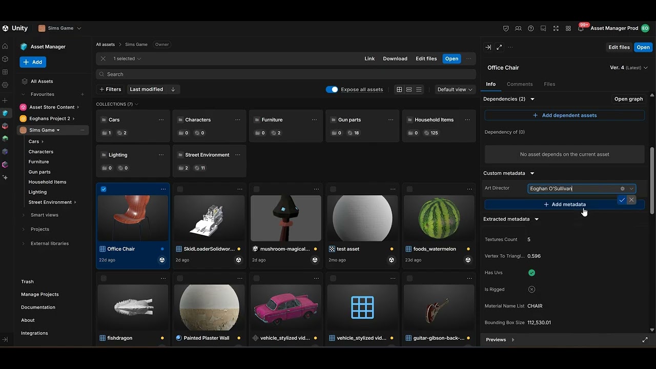 Unity Asset Manager - Editing asset metadata - YouTube