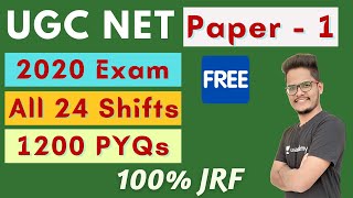 UGC NET NET Paper 1 | 2020 Exam All 24 Shifts Previous Question Papers (PYQs)