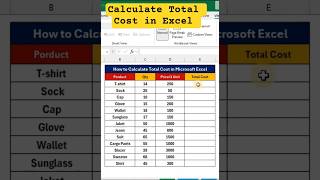 How to calculate Total Cost in Excel.