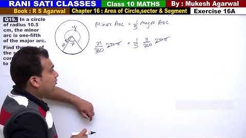 Class 10 Maths (Ex 16A Q19) Area of Circle,Sector & Segment (RS Aggarwal 2019)